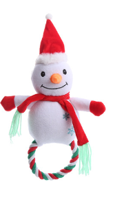 Christmas Cotton Rope Dog Toy for Training and Cleaning