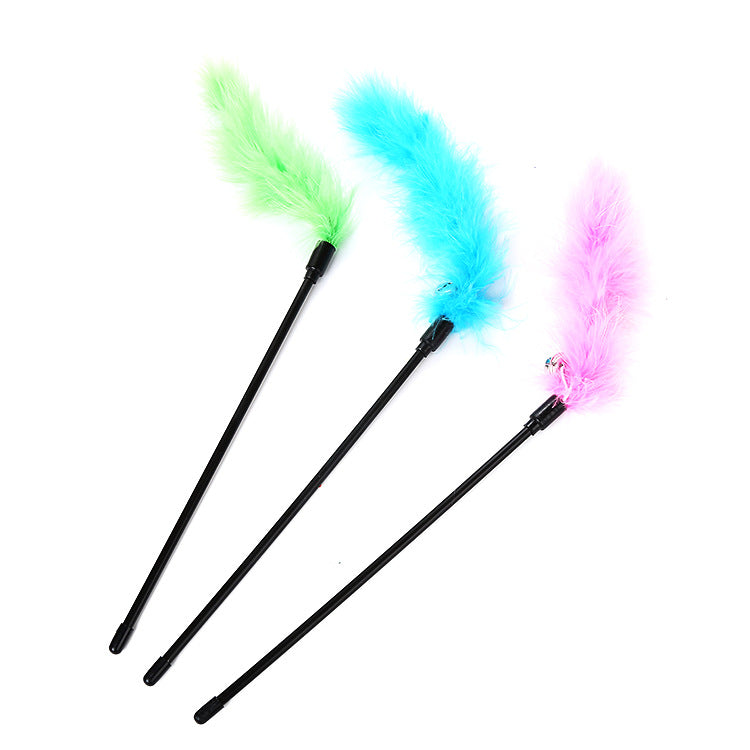 Cat Teaser Toy with Turkey Feather and Bell